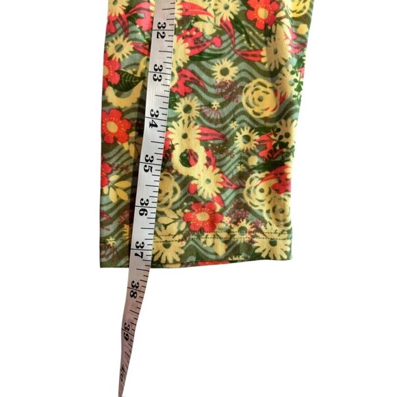 LuLaRoe Women's Green Floral Tights - Picture 8 of 8